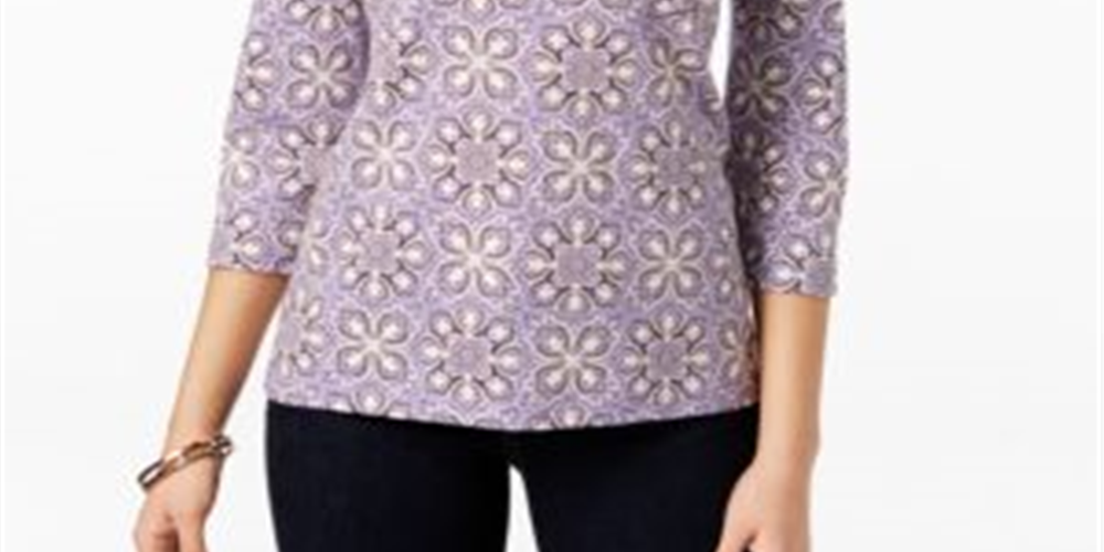 Karen Scott Blusa Estampada Feminina Roxa Tamanho PP