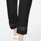 Calça feminina Alfani Cropped com renda e detalhes em preto, tamanho 8 Petite