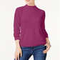Karen Scott Suéter feminino de gola alta Petite - Roxo Framboesa Tamanho Petit M