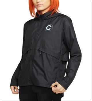 Jaqueta de corrida Nike Essential Water Repellent feminina, preta, tamanho grande