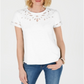 Camiseta feminina de algodão com recorte Charter Club, branca, tamanho grande