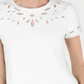 Camiseta feminina de algodão com recorte Charter Club, branca, tamanho grande