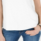 Camiseta feminina de algodão com recorte Charter Club, branca, tamanho grande