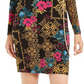 Vestido tubinho estampado Thalia Sodi feminino, preto, tamanho X-S