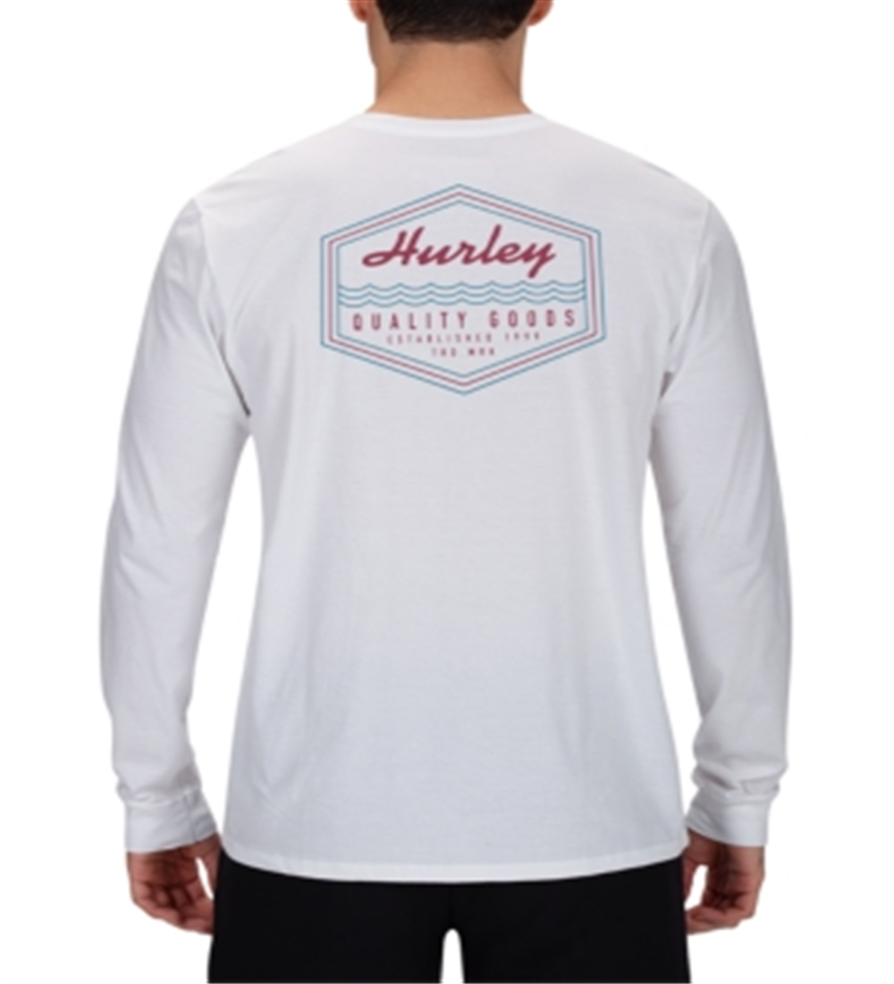 Camiseta Hurley Masculina Scripps Premium com Logo Gráfico, Branca, Tamanho XXG