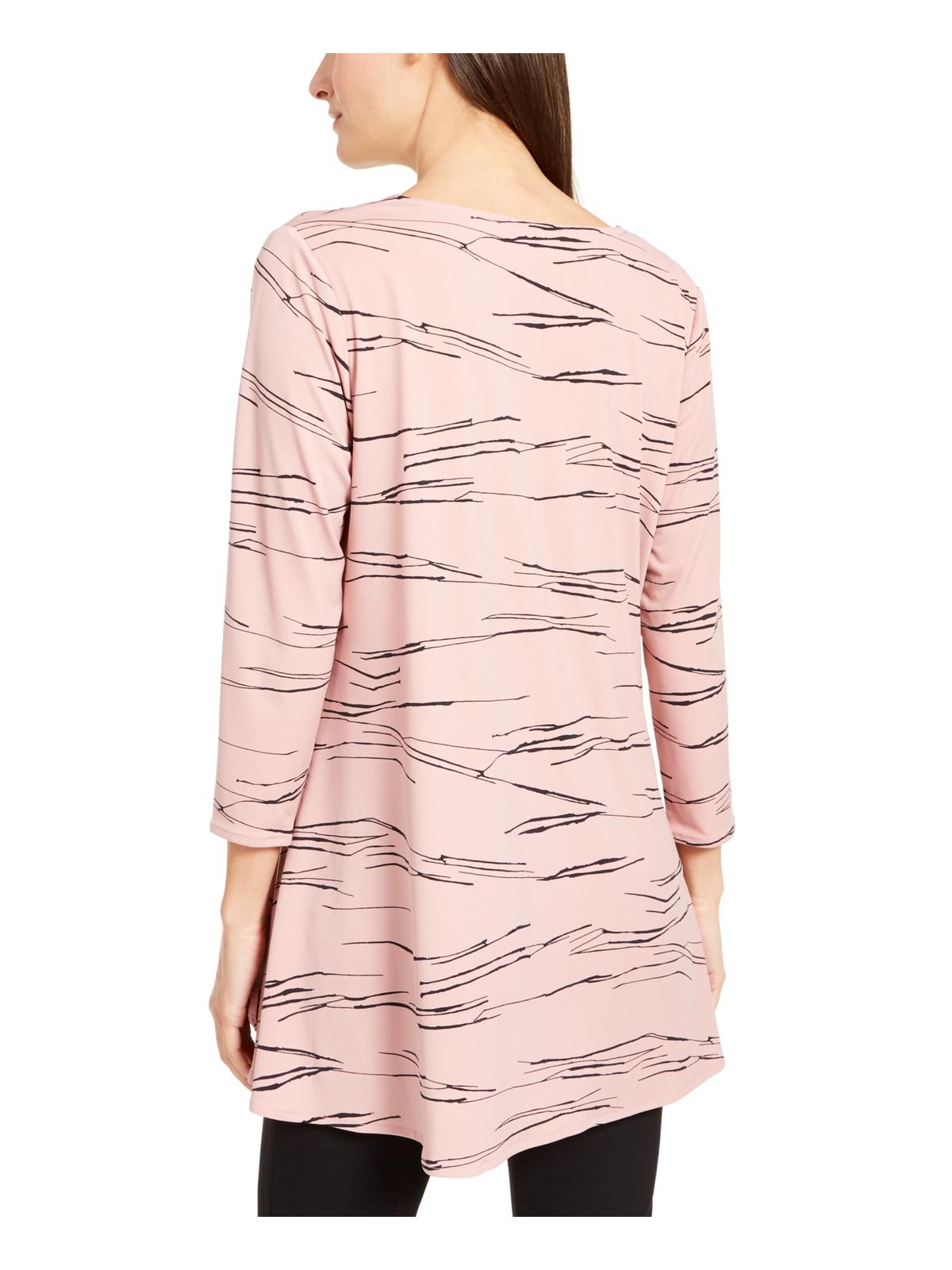 Blusa feminina Alfani com estampa decote em V, rosa, tamanho grande