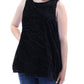 Blusa feminina Alfani de veludo sem mangas com decote em joia, preta, tamanho 14