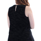Blusa feminina Alfani de veludo sem mangas com decote em joia, preta, tamanho 14