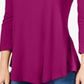 JM Collection Top feminino com decote redondo, roxo, tamanho pequeno