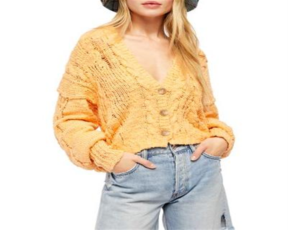 Cardigan Nectarine Combo Sandstorm Feminino Free People Amarelo Tamanho Médio
