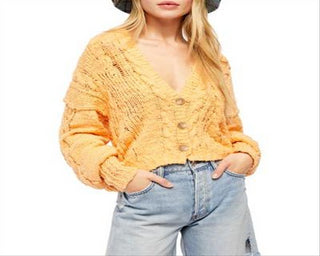 Cardigan Nectarine Combo Sandstorm Feminino Free People Amarelo Tamanho Médio