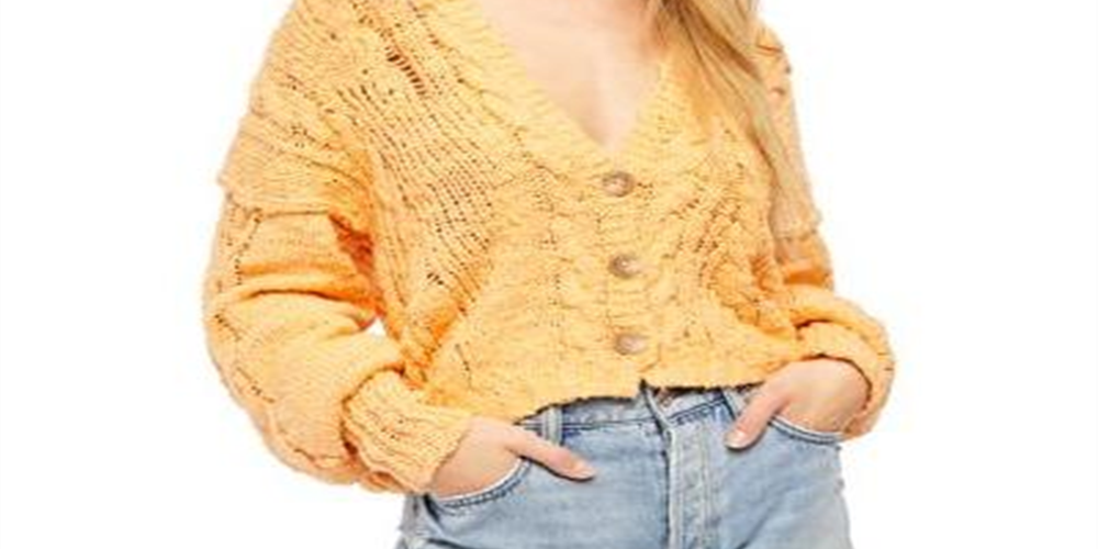Cardigan Nectarine Combo Sandstorm Feminino Free People Amarelo Tamanho Médio