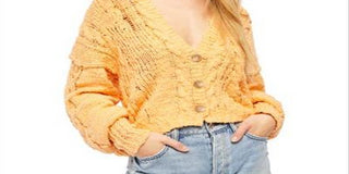 Cardigan Nectarine Combo Sandstorm Feminino Free People Amarelo Tamanho Médio