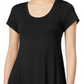 Vestido feminino estilo &amp; co de manga curta evasê - preto profundo, tamanho pequeno