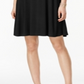 Vestido feminino estilo &amp; co de manga curta evasê - preto profundo, tamanho pequeno