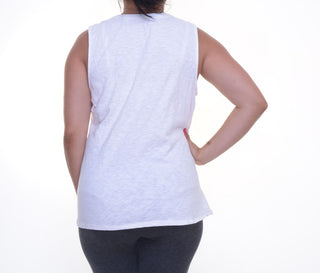 Charter Club feminino pequeno sem mangas com babados na frente, branco brilhante, tamanho PXL