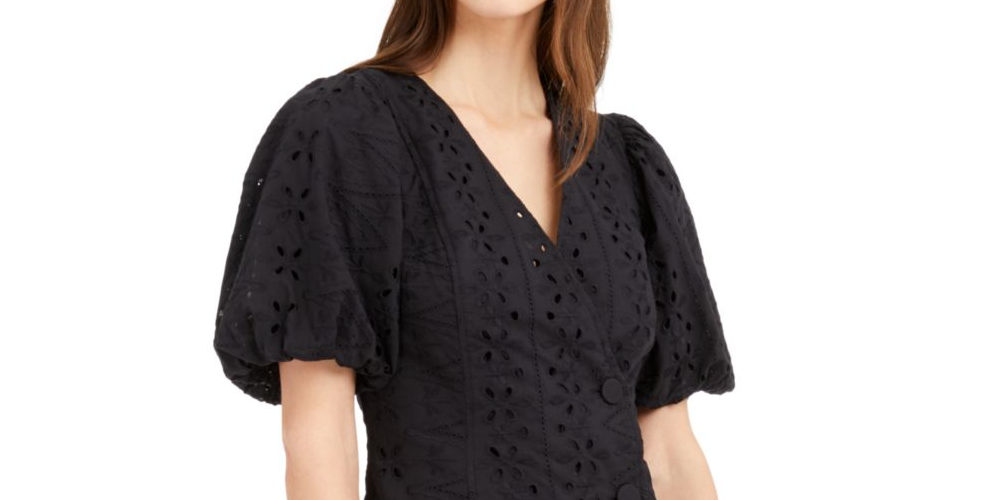 Vestido curto feminino pufe INC International Concepts, preto, tamanho 6