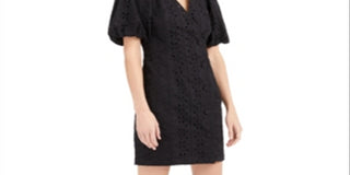 Vestido curto feminino pufe INC International Concepts, preto, tamanho 6