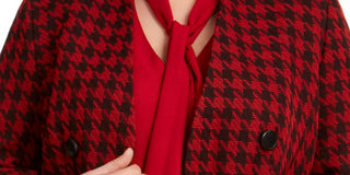 Blazer pied-de-poule feminino Bar III para usar no trabalho, jaqueta vermelha, tamanho 22W