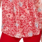 Top feminino estampado com decote dividido, tamanho grande, vermelho, Charter Club