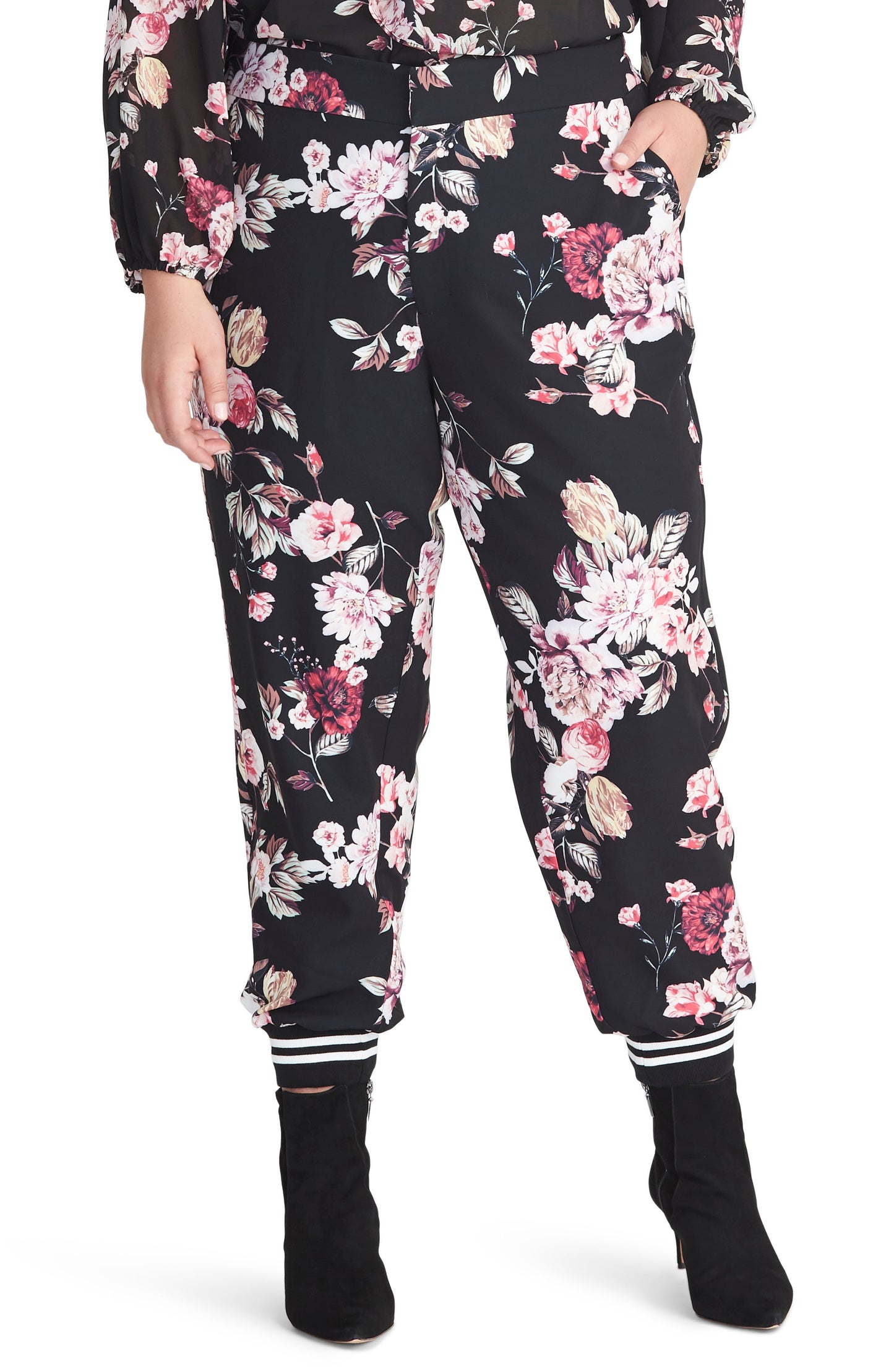 RACHEL Rachel Roy Feminino Trendy Plus Size Eden Floral-P Preto Combinado Tamanho 3X