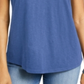Camiseta feminina de algodão com recorte Charter Club, azul, tamanho 2XL