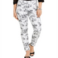 Calça jeans skinny estampada feminina Charter Club, branca, tamanho 6
