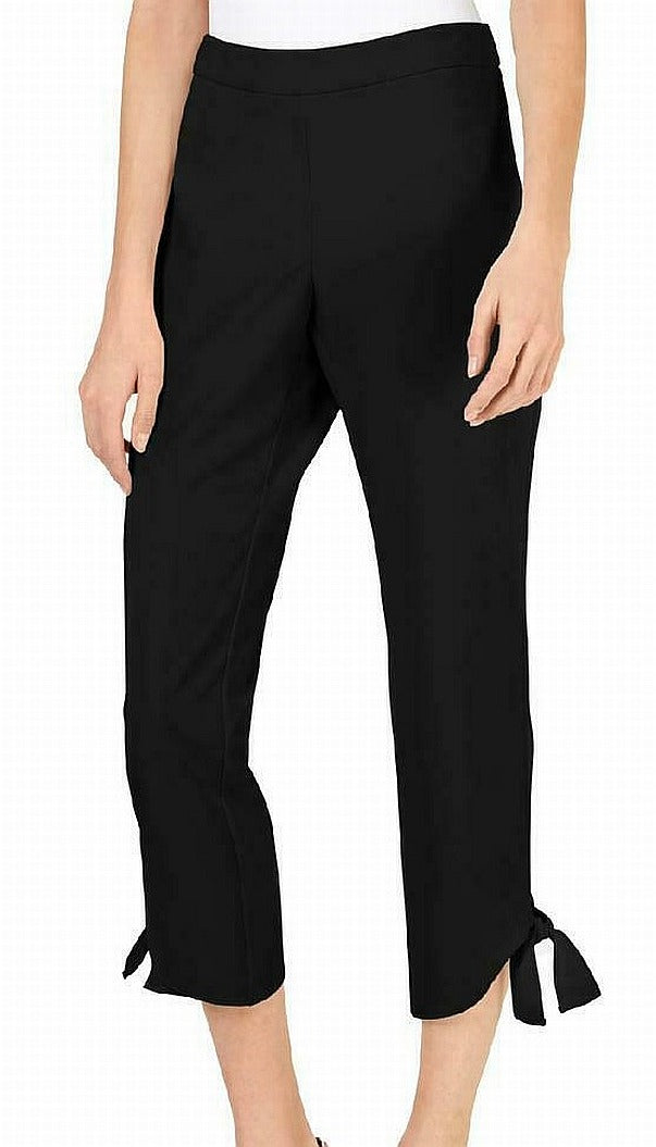 Calça Alfani Feminina com Amarração Lateral no Tornozelo, Preta, Tamanho P