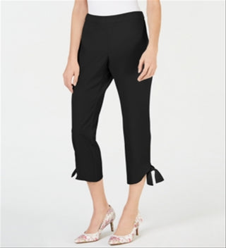 Calça Alfani Feminina com Amarração Lateral no Tornozelo, Preta, Tamanho P