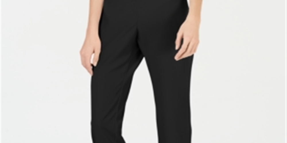 Calça Alfani Feminina com Amarração Lateral no Tornozelo, Preta, Tamanho P
