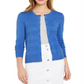 Cardigan texturizado feminino Charter Club azul tamanho médio