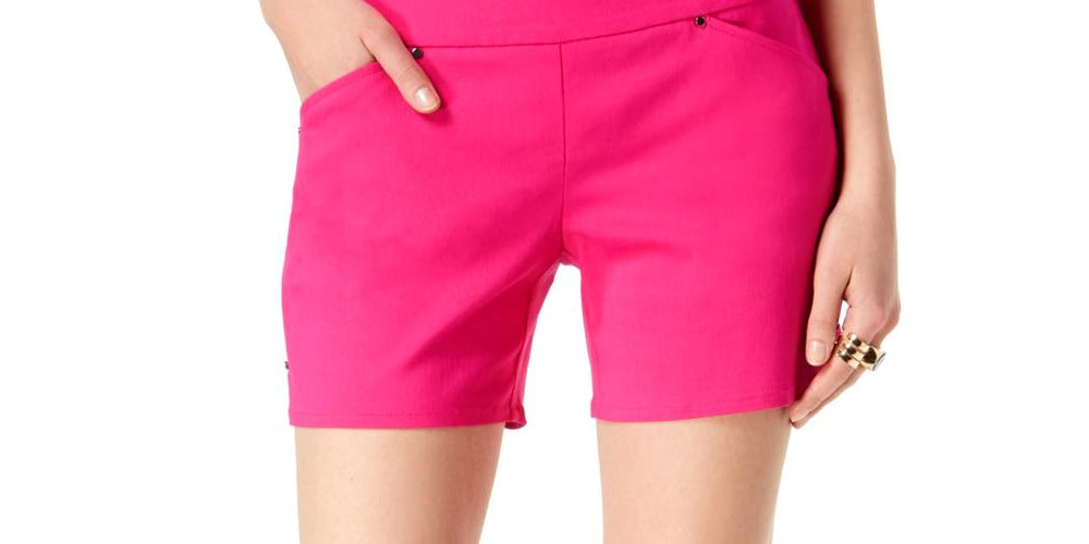 INC Curvy Fit Pull on Vestido Shorts Feminino Rosa Tamanho 0