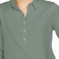 Camisa polo feminina Charter Club Supima Cotton manga 3/4, verde, tamanho X-S