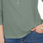 Camisa polo feminina Charter Club Supima Cotton manga 3/4, verde, tamanho X-S