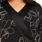 Blusa feminina Alfani Plus Size com estampa de sobrepeliz e gola alta, preta, tamanho 3X