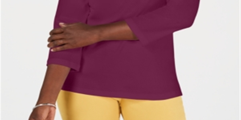 Karen Scott Top Feminino com Acabamento em Ilhós Vermelho Tamanho Grande