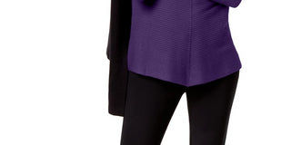 Suéter feminino Alfani com gola alta canelada, roxo, tamanho GG