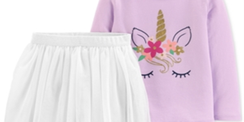 Conjunto de 2 peças de camiseta e leggings tutu Carter's Baby Girl, roxo, tamanho 9MOS