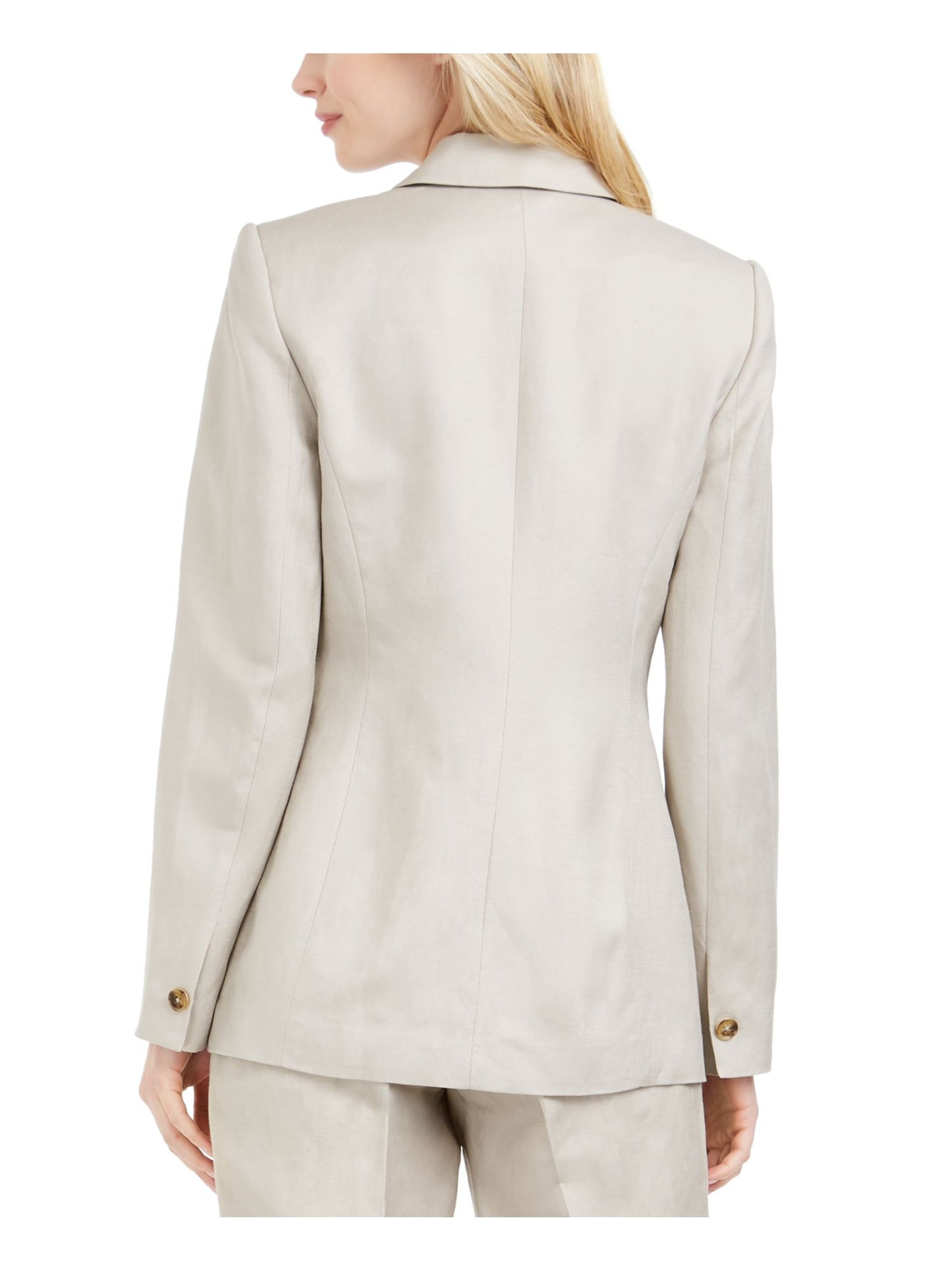 Calvin Klein Blazer Feminino Aberto Frente Bege Tamanho 6