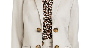 Calvin Klein Blazer Feminino Aberto Frente Bege Tamanho 6