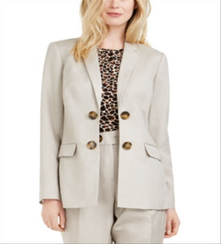 Calvin Klein Blazer Feminino Aberto Frente Bege Tamanho 6