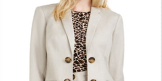 Calvin Klein Blazer Feminino Aberto Frente Bege Tamanho 6