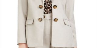 Calvin Klein Blazer Feminino Aberto Frente Bege Tamanho 6