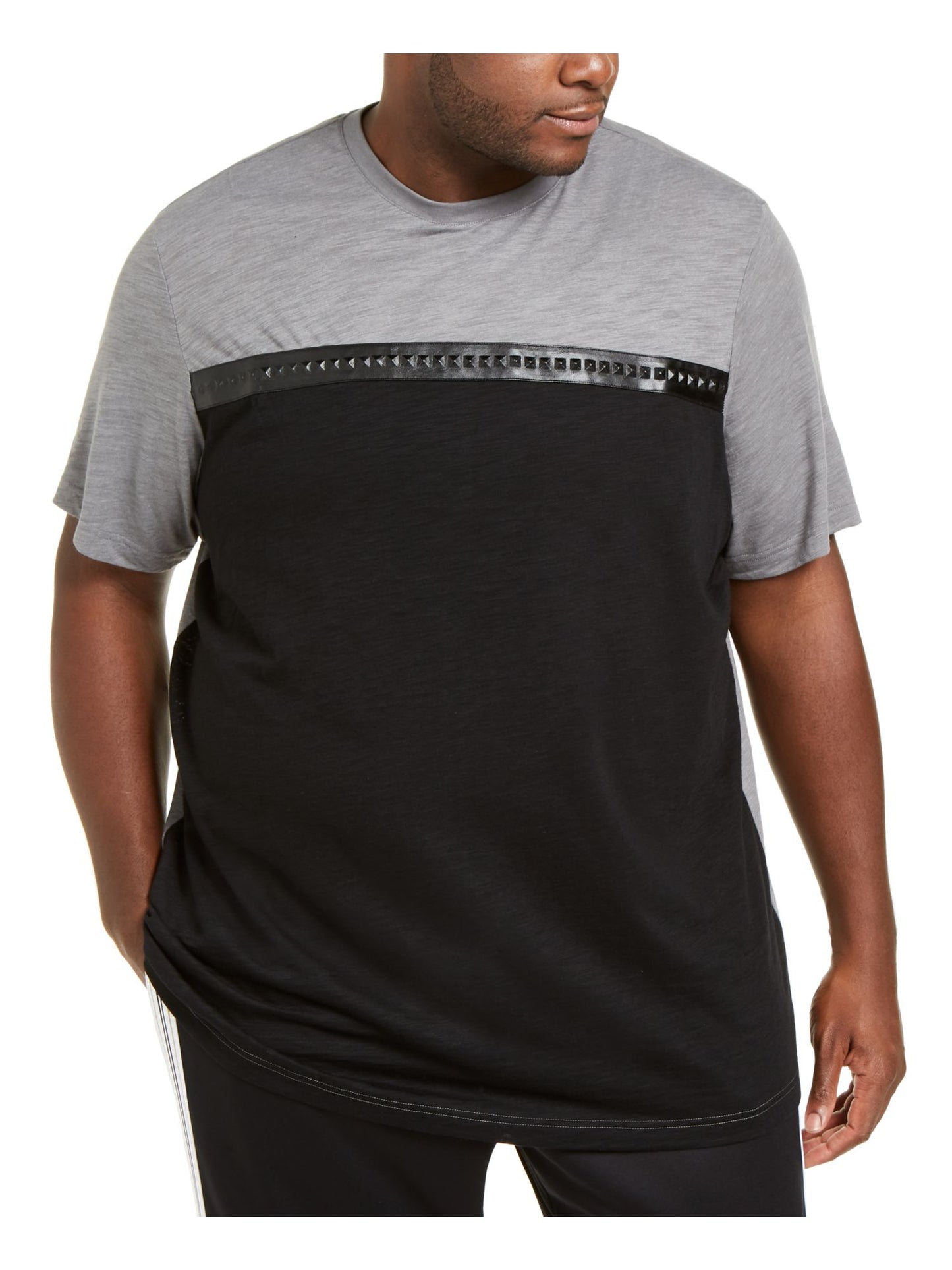 Camiseta masculina de manga curta com ajuste clássico INC, cinza, tamanho 2xb