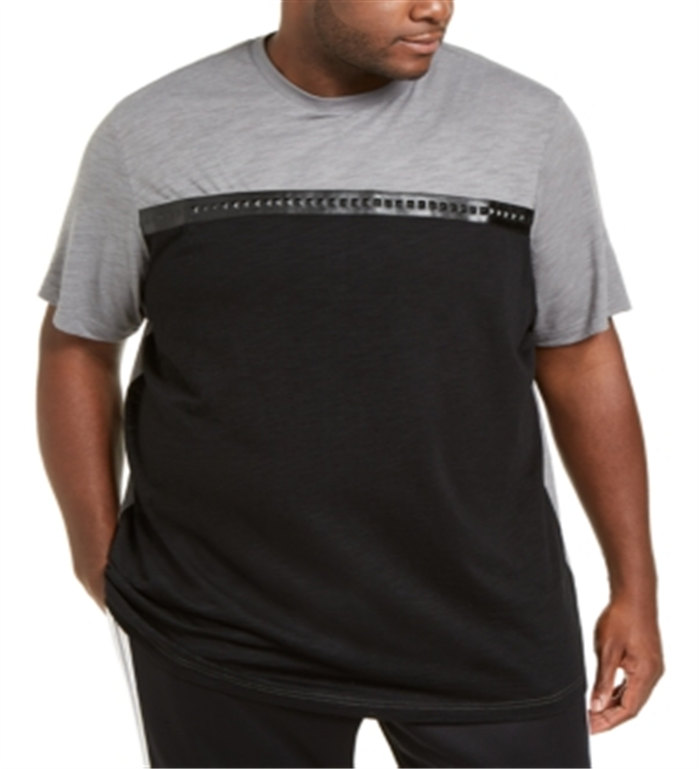 Camiseta masculina de manga curta com ajuste clássico INC, cinza, tamanho 2xb
