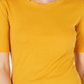 Blusa feminina Maison Jules com decote redondo e mangas curtas Golden Poppy, tamanho XXL