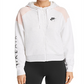 Moletom com capuz Nike feminino com zíper completo, branco, tamanho G