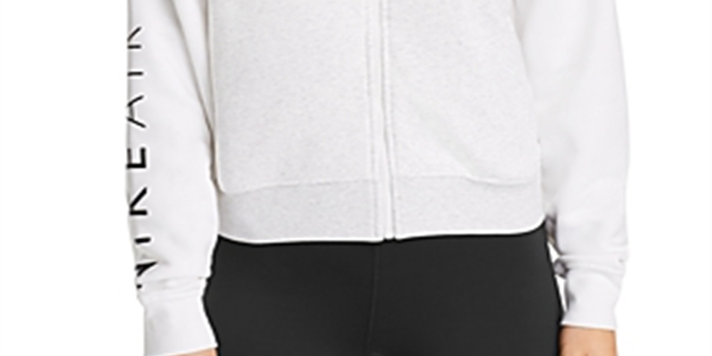 Moletom com capuz Nike feminino com zíper completo, branco, tamanho G