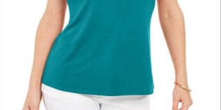 JM Collection Regata Feminina com Gola Redonda Azul Tamanho P