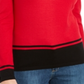 Karen Scott Suéter Feminino Colorblocked-Hem Vermelho Tamanho Médio